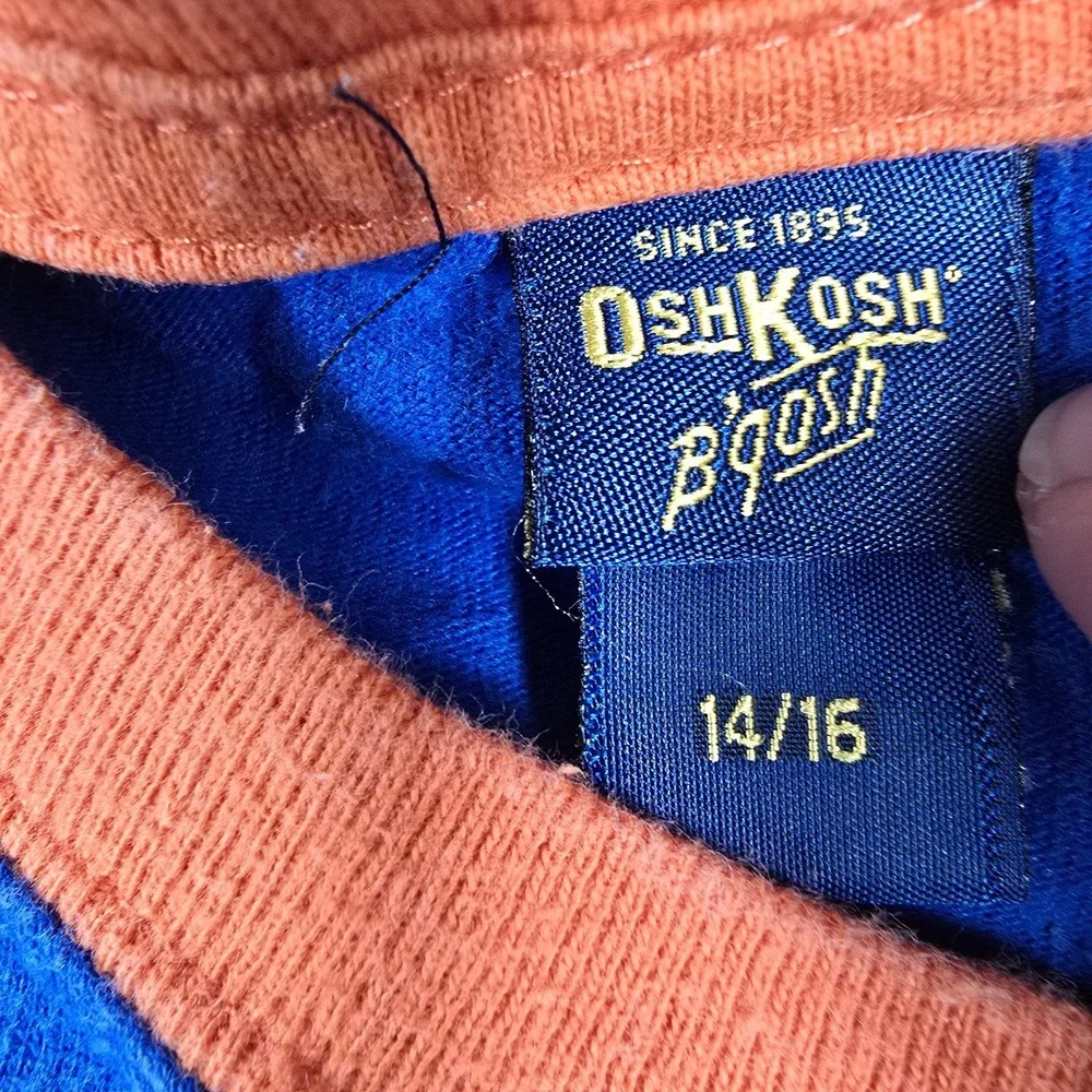 OshKosh Bgosh Boys XL 14/16 Basketball Graphic Layered Long Sleeve Tee Orange